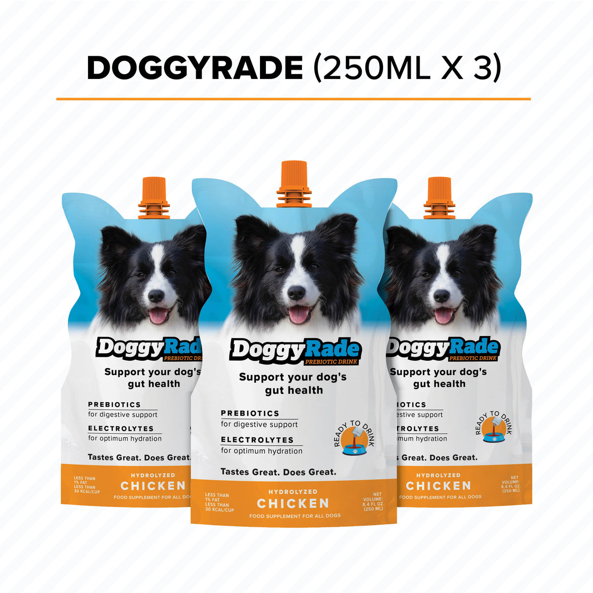 DoggyRade Prebiotic + Hydration (3 x 8.4 fl. oz.) Pouches