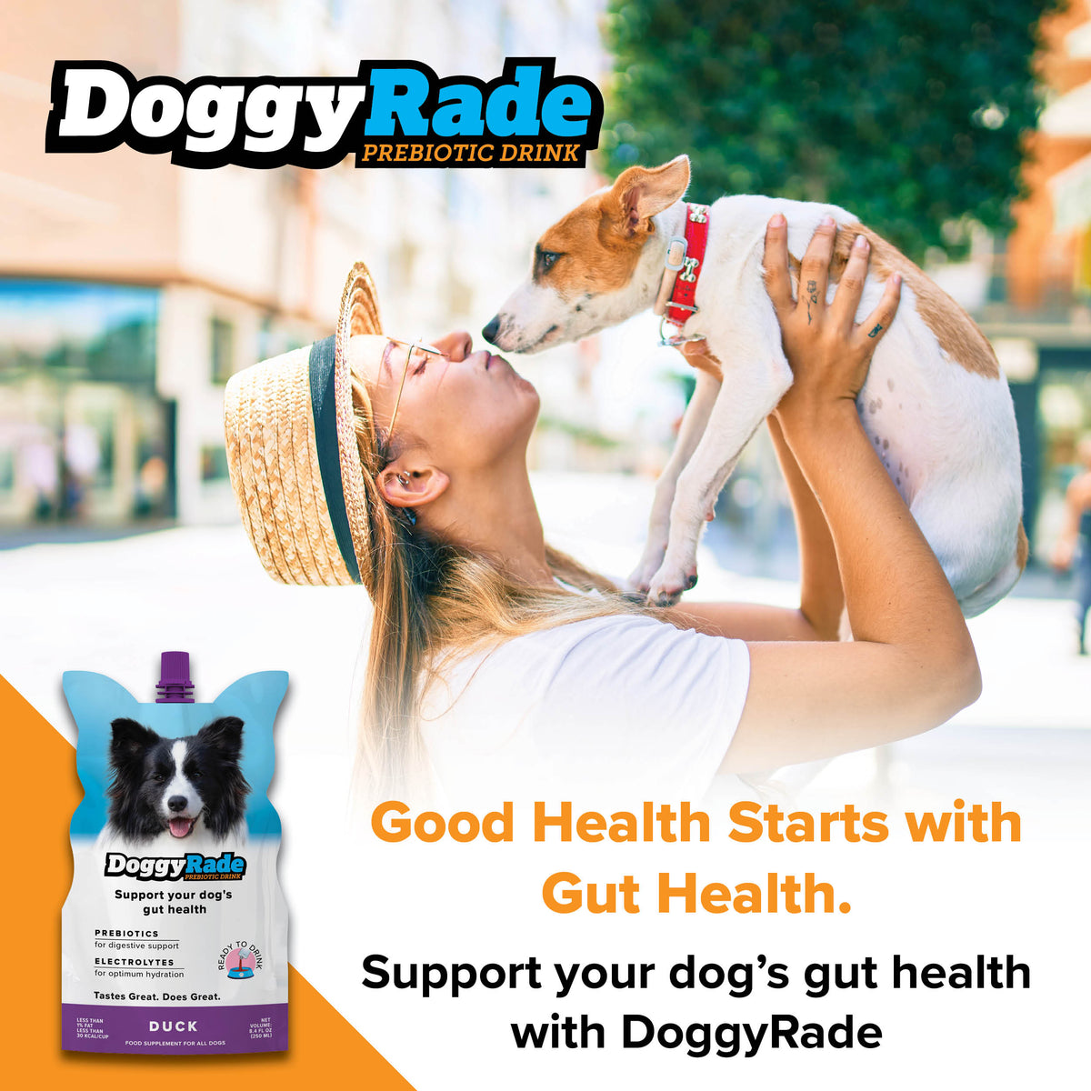 NEW FLAVOR! DoggyRade Prebiotics + Hydration 8.4 fl. oz Pouch - Duck Flavor