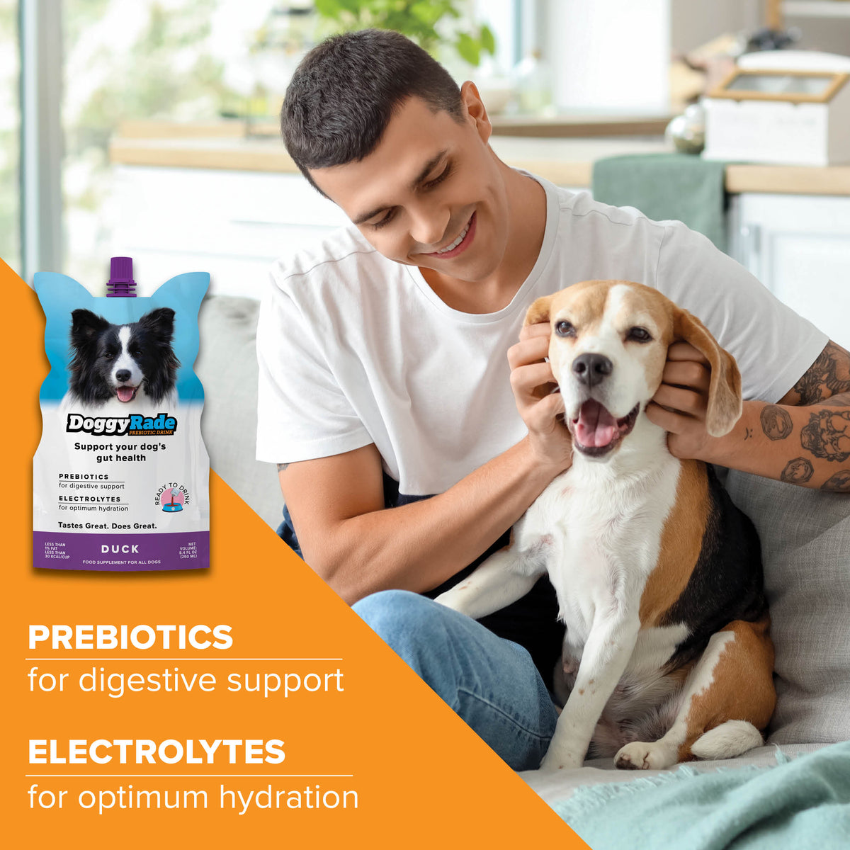 NEW FLAVOR! DoggyRade Prebiotics + Hydration 8.4 fl. oz Pouch - Duck Flavor