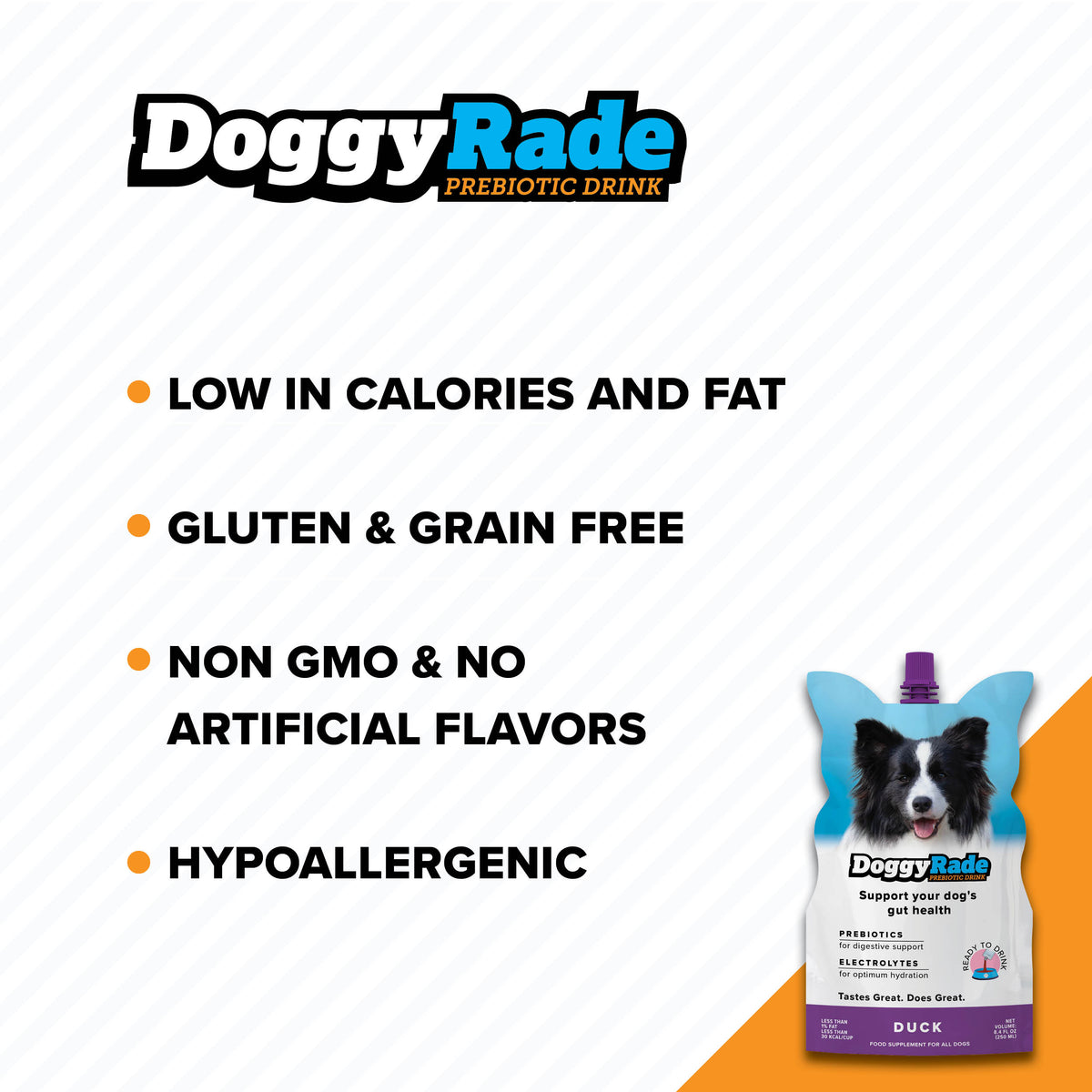 NEW FLAVOR! DoggyRade Prebiotics + Hydration 8.4 fl. oz Pouch - Duck Flavor
