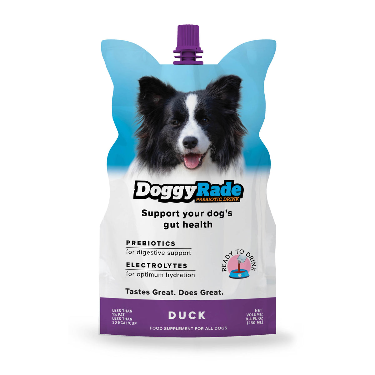 NEW FLAVOR! DoggyRade Prebiotics + Hydration 8.4 fl. oz Pouch - Duck Flavor