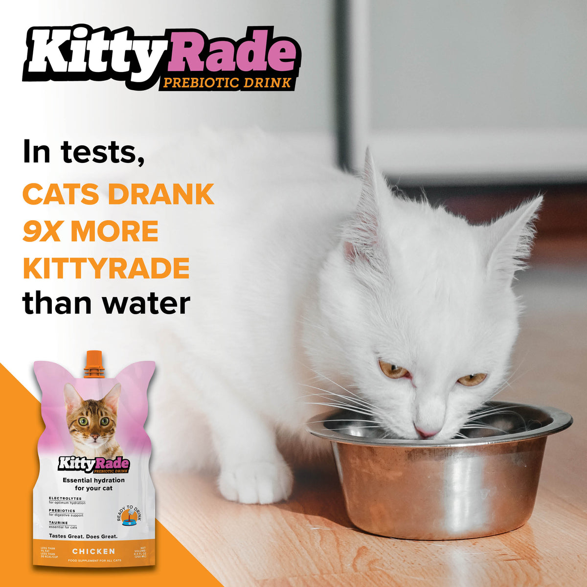 KittyRade Preboitic Drink for Cats 8.4 fl. oz Pouch - Chicken
