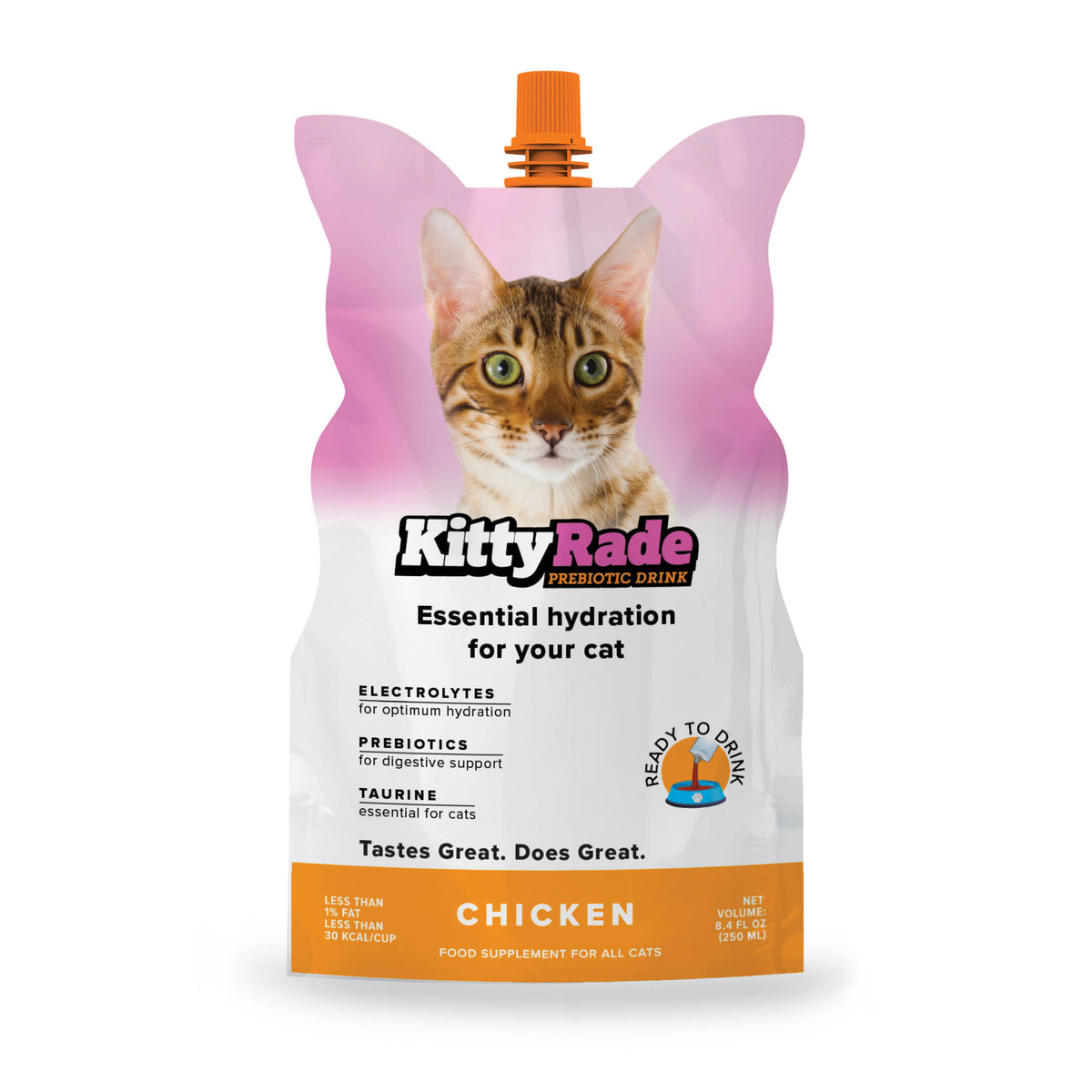 KittyRade Preboitic Drink for Cats 8.4 fl. oz Pouch - Chicken