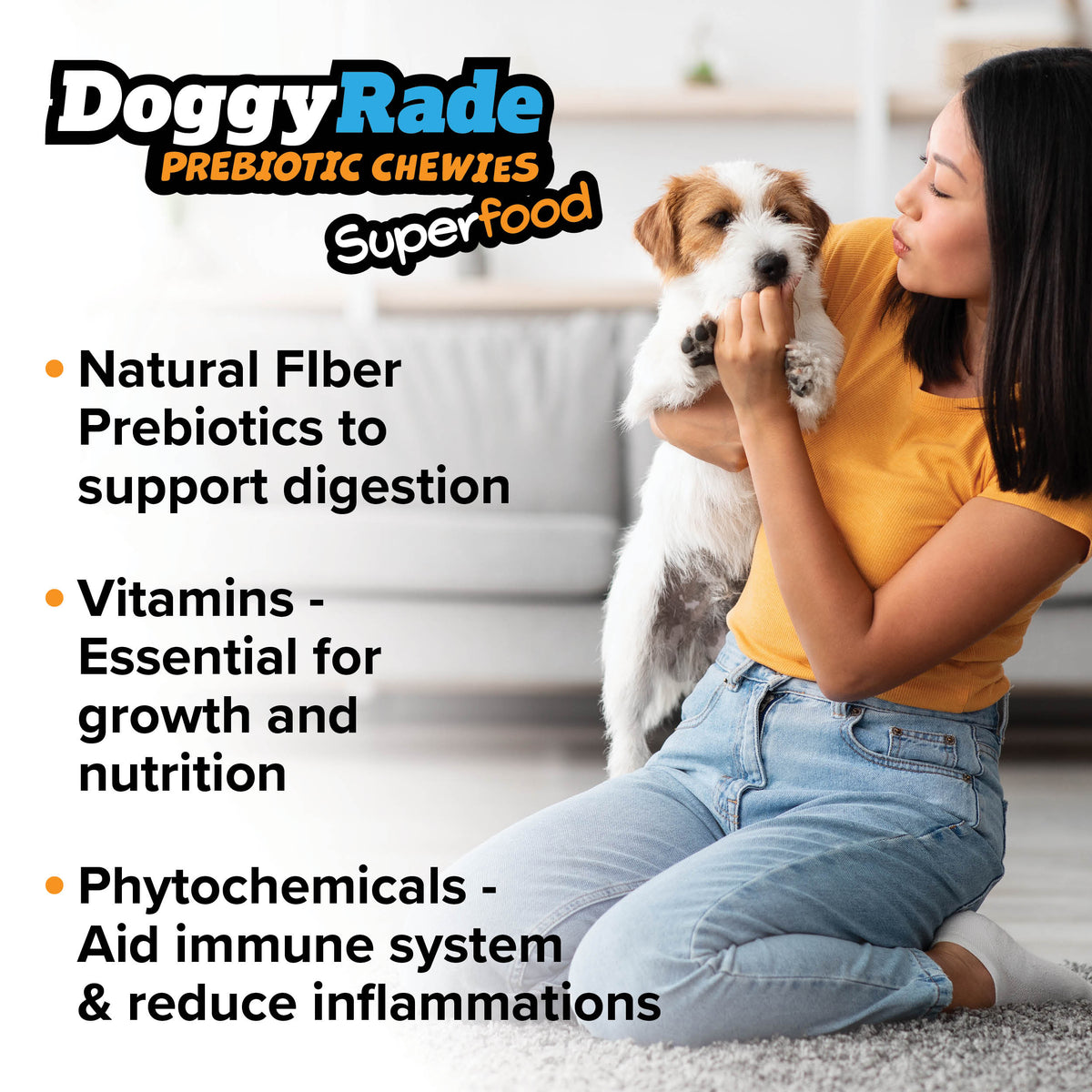 DoggyRade Prebiotic Superfood Chewies - Chicken Liver, Sweet Potato &amp; Pumpkin