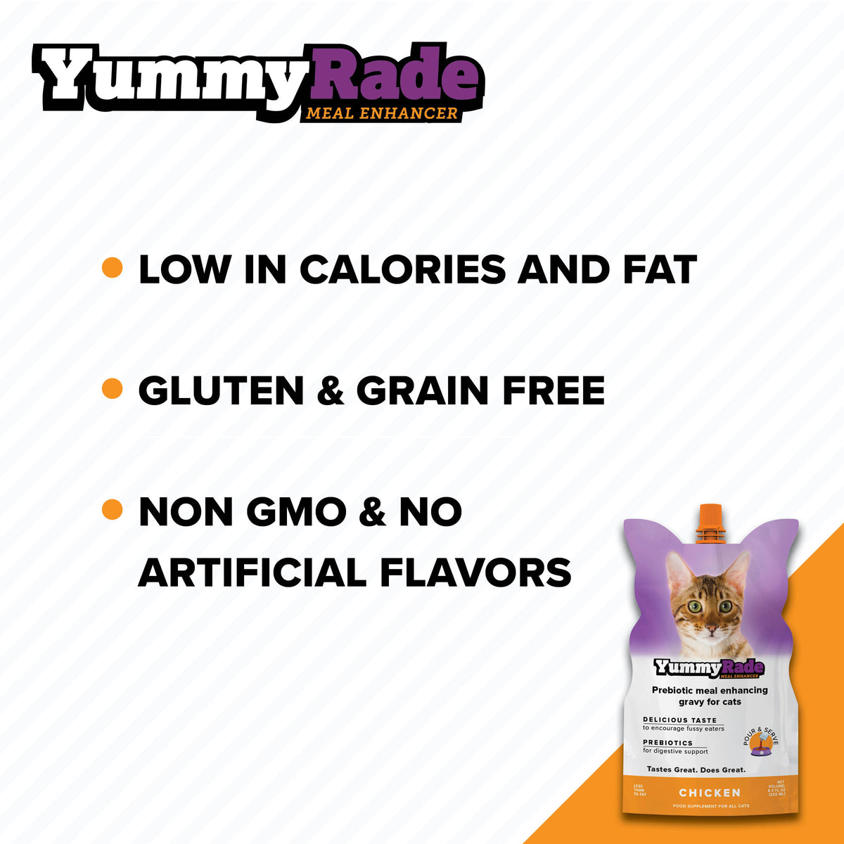 YummyRade Prebiotic Meal Enhancer for Cats 3 x 8.4 fl. oz Pouchs