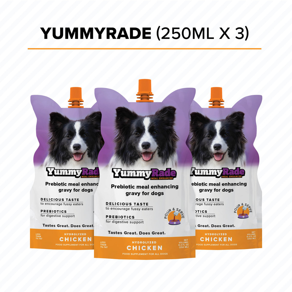 YummyRade Prebiotic Meal Enhancer for Dogs (3 x 8.4 fl. oz.) Pouches