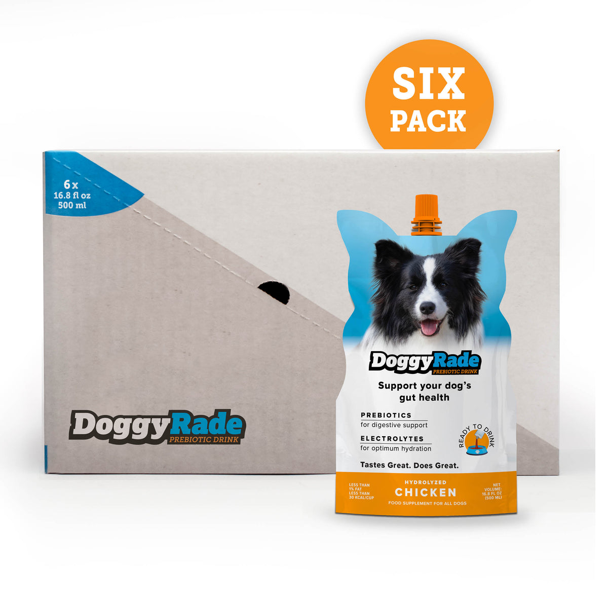 DoggyRade Prebiotics + Hydration (6 x 16.9 fl. oz.) Pouches