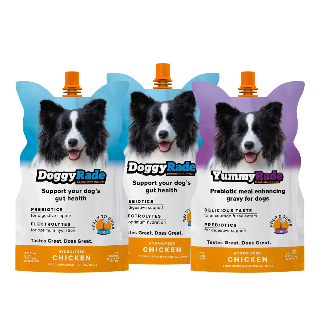 DoggyRade Prebiotics + Hydration and YummyRade Meal Enhancer Bundle (3 x 8.4 fl. oz) Pouches